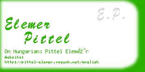 elemer pittel business card